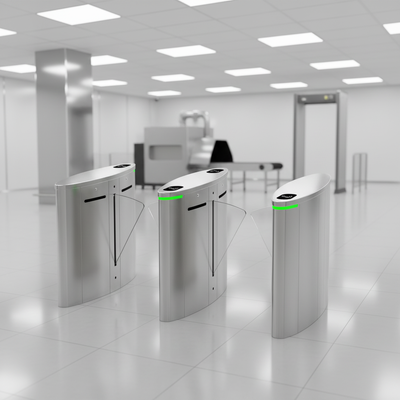 Security Turnstile Gate compatible with multiple access control devices allowing flexible security system configurations
