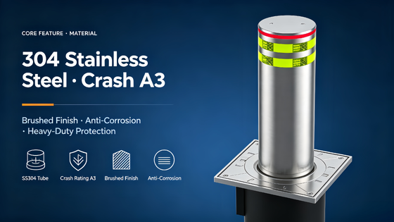 Automatic Rising Bollards with SS304/SS316 Material, 20 Tons Load Capacity, and 3s To 6s Adjustable Up Time for Enhanced Security