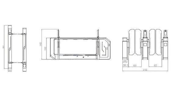 Double Door robust Flap Barrier Turnstile Automatic Systems 35p/m
