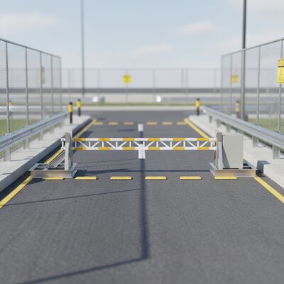 High Security Rising Arm Barrier with K4 Impact Resistance Hydraulic Drive and ISO 22343-2023 Compliance