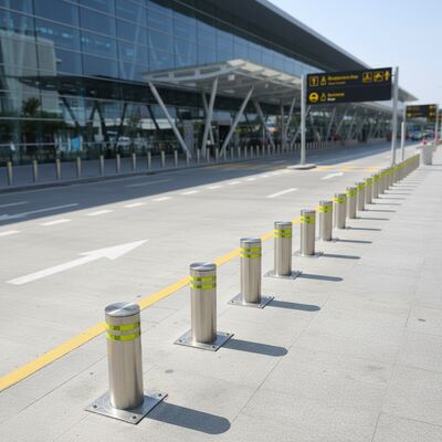 219mm Diameter Automatic Rising Bollards with 304 Stainless Steel Construction and 220V Voltage