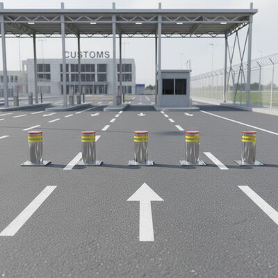 219mm Diameter Automatic Rising Bollards with 304 Stainless Steel Construction and 220V Voltage