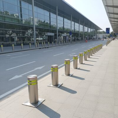 219mm Diameter Automatic Rising Bollards with 304 Stainless Steel Construction and 220V Voltage