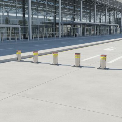 219mm Body Diameter Automatic Rising Bollards Featuring 600mm Standard Height and 3 Million Times Life Span for Traffic Management