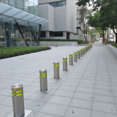 219mm Body Diameter Automatic Rising Bollards Featuring 600mm Standard Height and 3 Million Times Life Span for Traffic Management