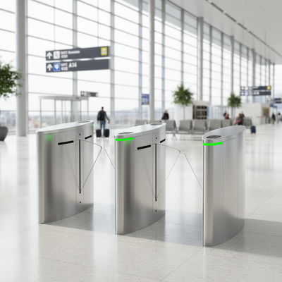 Security Turnstile Gate compatible with multiple access control devices allowing flexible security system configurations