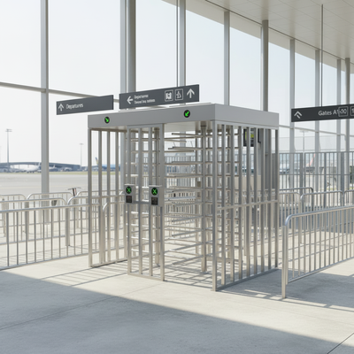 304 Stainless Steel Full Height Turnstile Gate with 5 Million Cycles and 620mm Channel Width for Secure Access Control