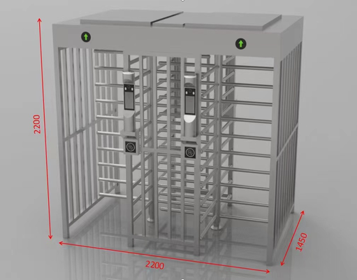 Durable 304 Stainless Steel Full Height Turnstile Gate with 5 Million Cycles and 620mm Channel Width for Secure Pedestrian Access