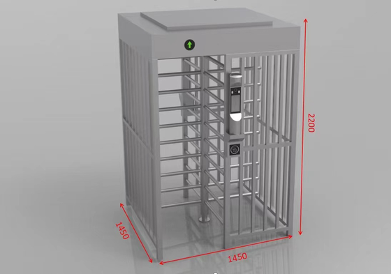 304 Stainless Steel Full Height Turnstile Gate with 5 Million Cycles and 620mm Channel Width for Secure Pedestrian Access