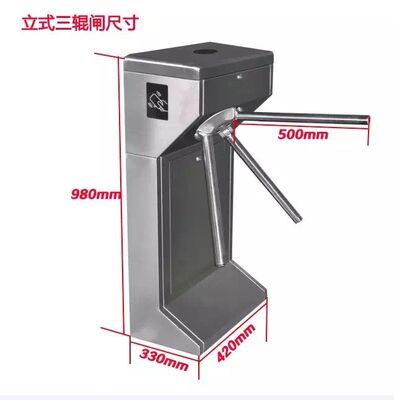304 Stainless Steel Bridge-Type Tripod Turnstile with RS485 Communication Interface and 30 People/Minute Passing Speed