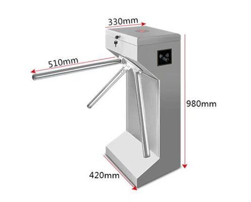 304 Stainless Steel Vertical Three Roller Barrier Turnstile Gate with RS485 Communication and 30 People/Minute Passing Speed