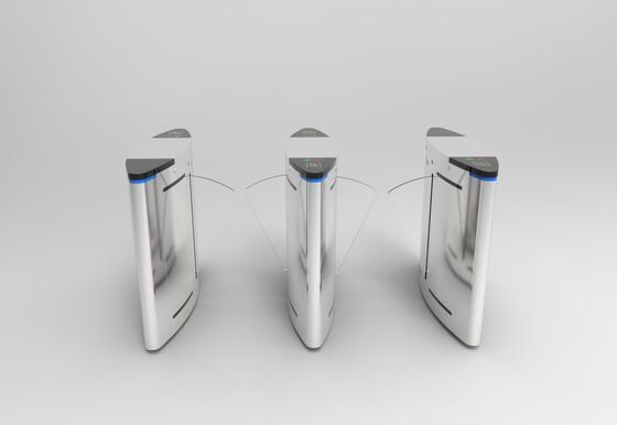 304 Stainless Steel Wing Gate Glasswing Compact Flap Turnstile with RS485 Communication and 550-1200mm Channel Width