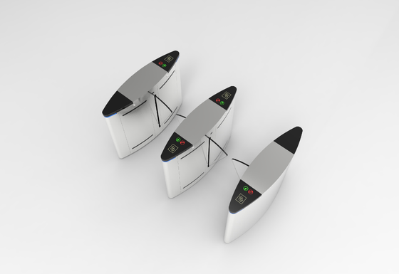 304 Stainless Steel Wing Gate Glasswing Compact Flap Turnstile with RS485 Communication and 550-1200mm Channel Width