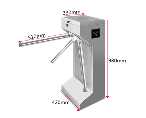 Security Vertical Turnstile Gate Designed to Support Biometric and Card Reader Systems for Enhanced Security and User Convenience