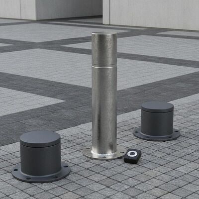 K12 Crash Rated Rising Security Bollards with Powder Coated or Galvanized Finish and Remote Control Access
