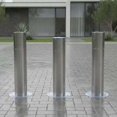 220V Electric Driveway Bollards with 219mm Diameter and IP68 Waterproof for Secure Vehicle Access Control