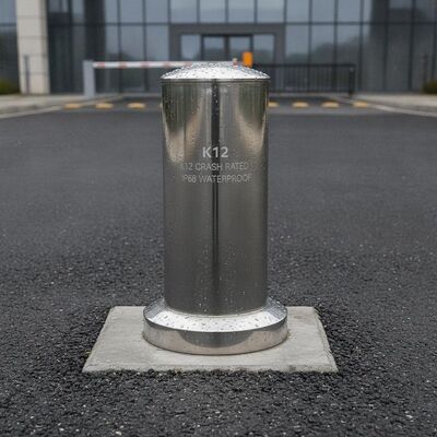 219mm Diameter K12 Crash Rated IP68 Waterproof Hydraulic Rising Bollards for Vehicle Control