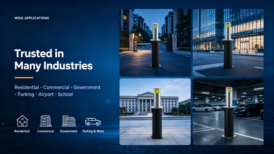 Heavy Duty Automatic Traffic Control Bollards Providing Vehicle Restriction Solutions for Commercial and Public Spaces