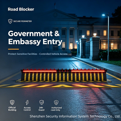 Vehicle Control Road Blocker System Featuring Hydraulic Operation and Robust Construction for Secure Facility Protection