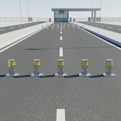 1100 mm Bollards élévateurs électriques intégrés d'une épaisseur de 6 mm pour le contrôle d'accès des véhicules